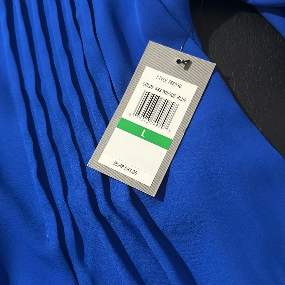 NWT CHAUS Windsor Blue Blouse - Picture 11 of 14